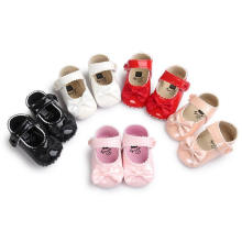 5 Farbe weiche Sohle PU Anti-Rutsch-Babyschuhe Säuglingskleinkind-Mokassins